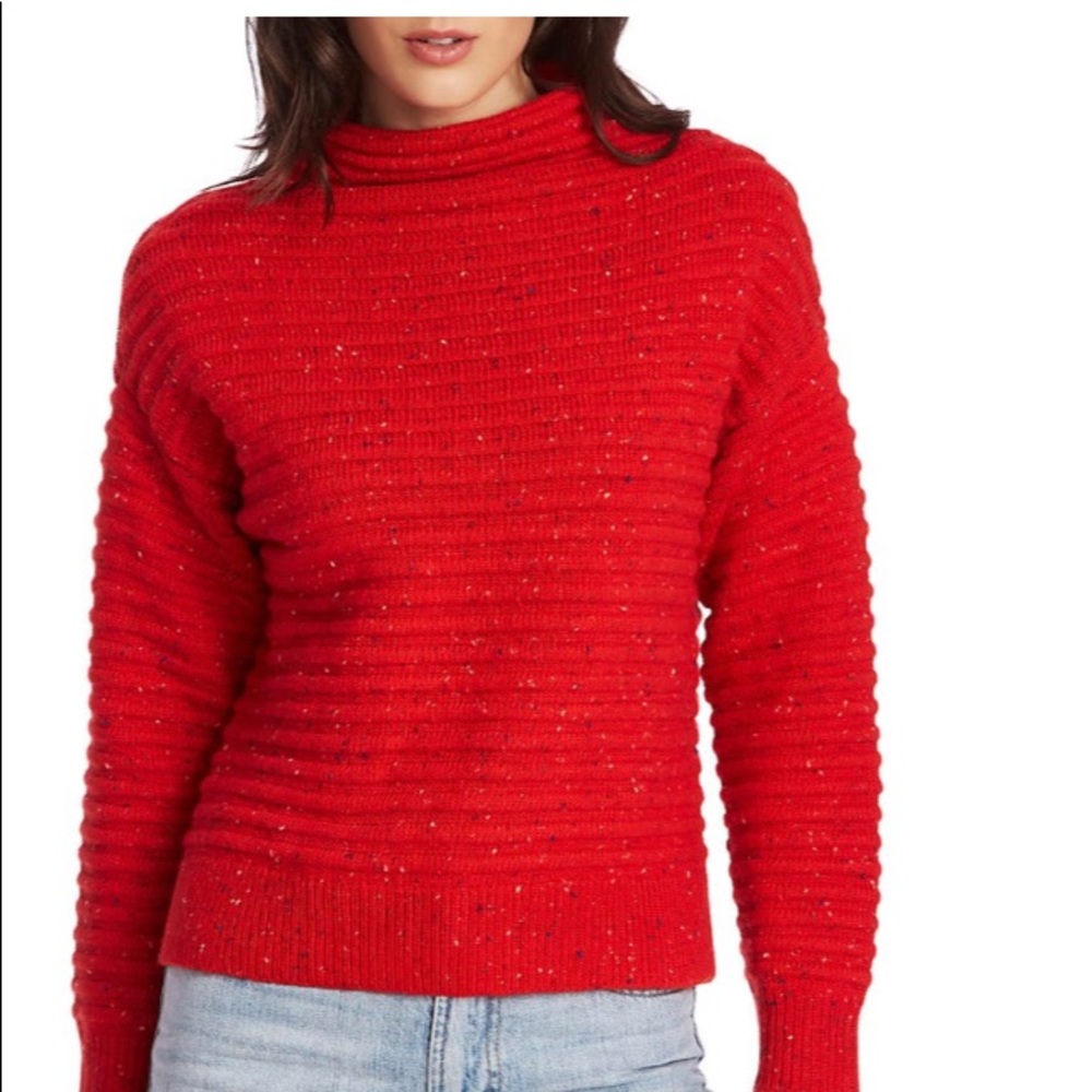 Nordstrom Court & Rowe ottoman speckled turtleneck